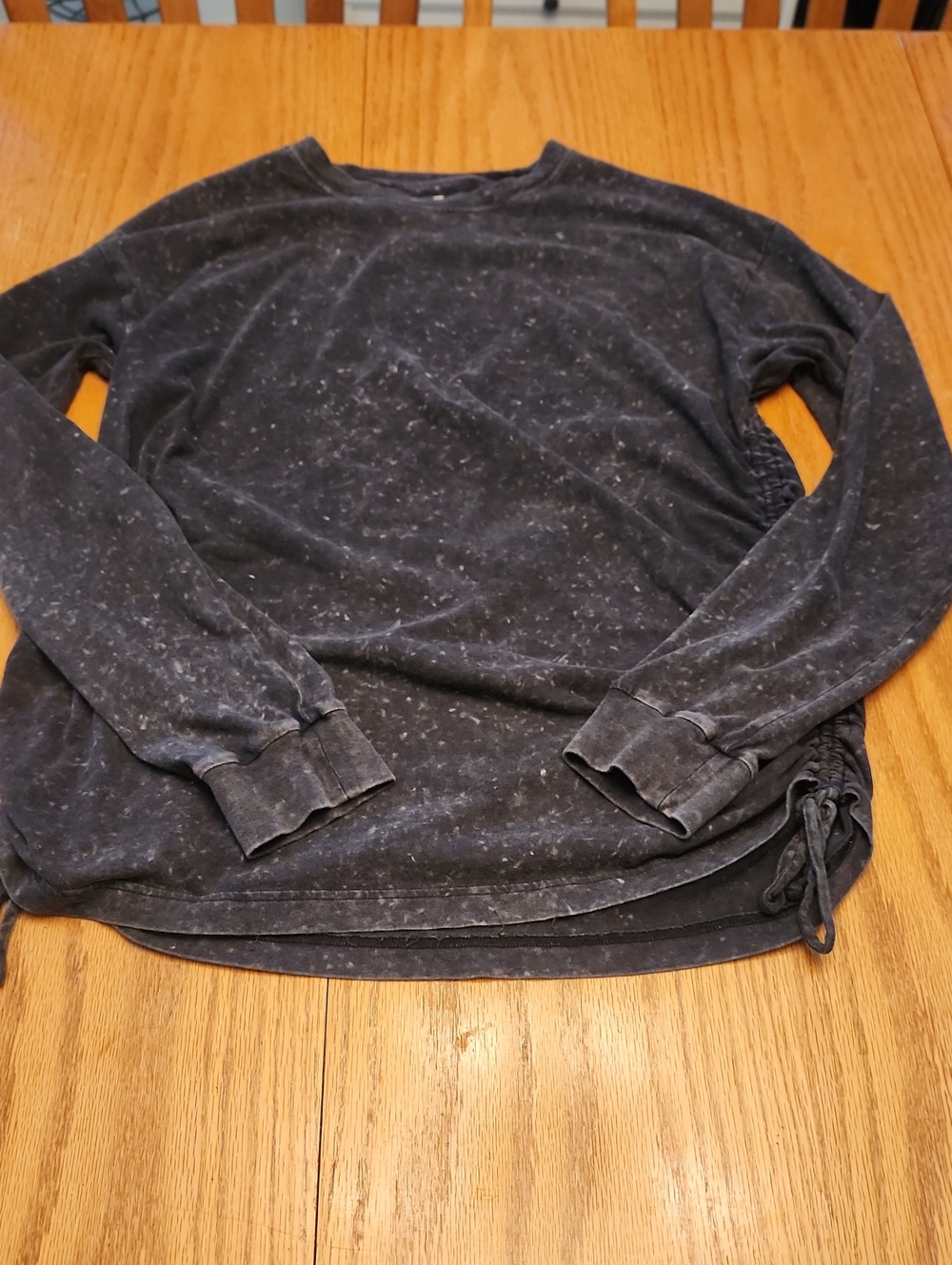 PINK Victoria's Secret Mineral Wash Long Sleeve Shirt - Charcoal - Picture 8 of 16
